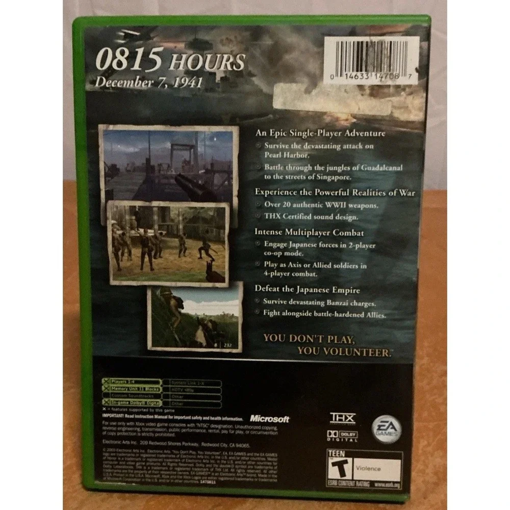 Medal of Honor: Rising Sun Xbox (2003) CIB w/ Case Manual, Disc Scratched,